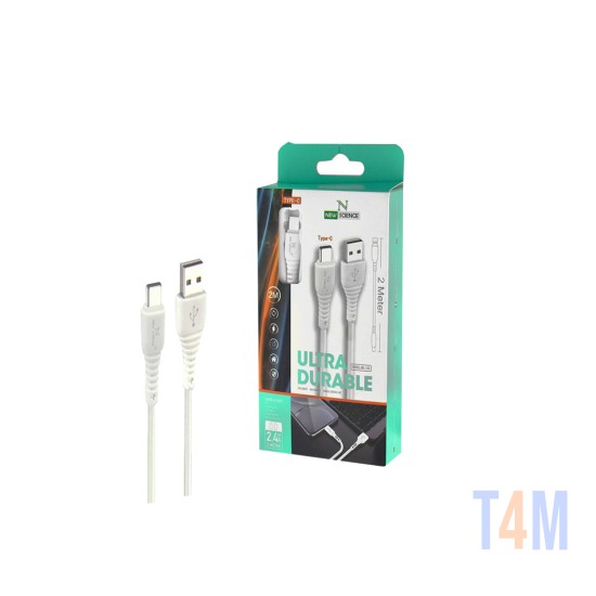 NEW SCIENCE CHARGING CABLE NS-108/NS108 TYPE-C (1310) 2.4A WHITE